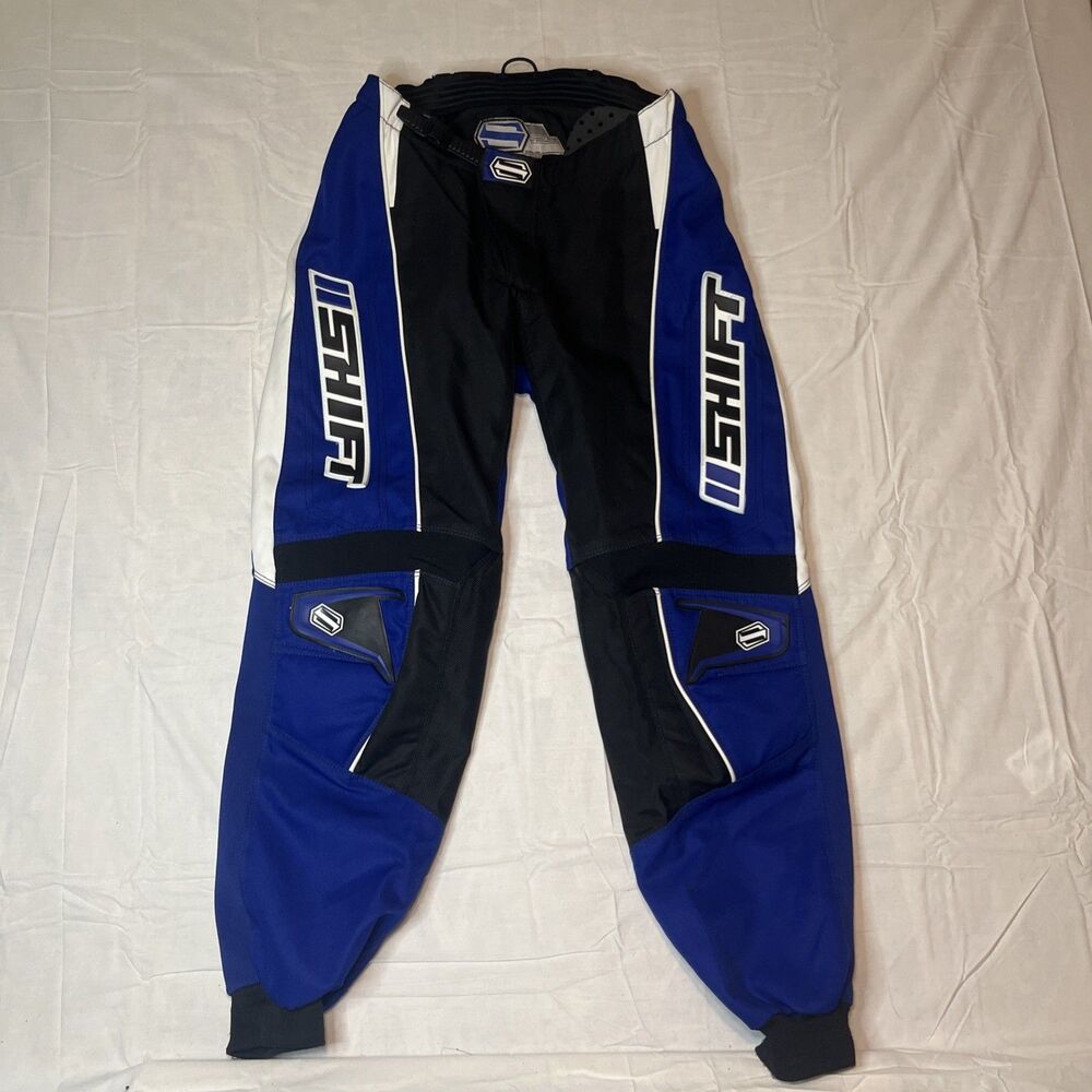Shift Riding Pants Mens Size 28 Dirt Bike Racing Hip Pads Blue  Motocross Racing